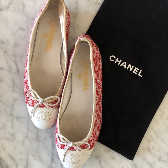 Authentic Chanel tweed with sequins ballerinas - Picture 2 of 5